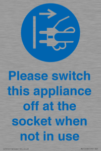 Please switch this appliance off at the socket when not in use